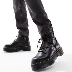 Black Platform Lace-Up Boots